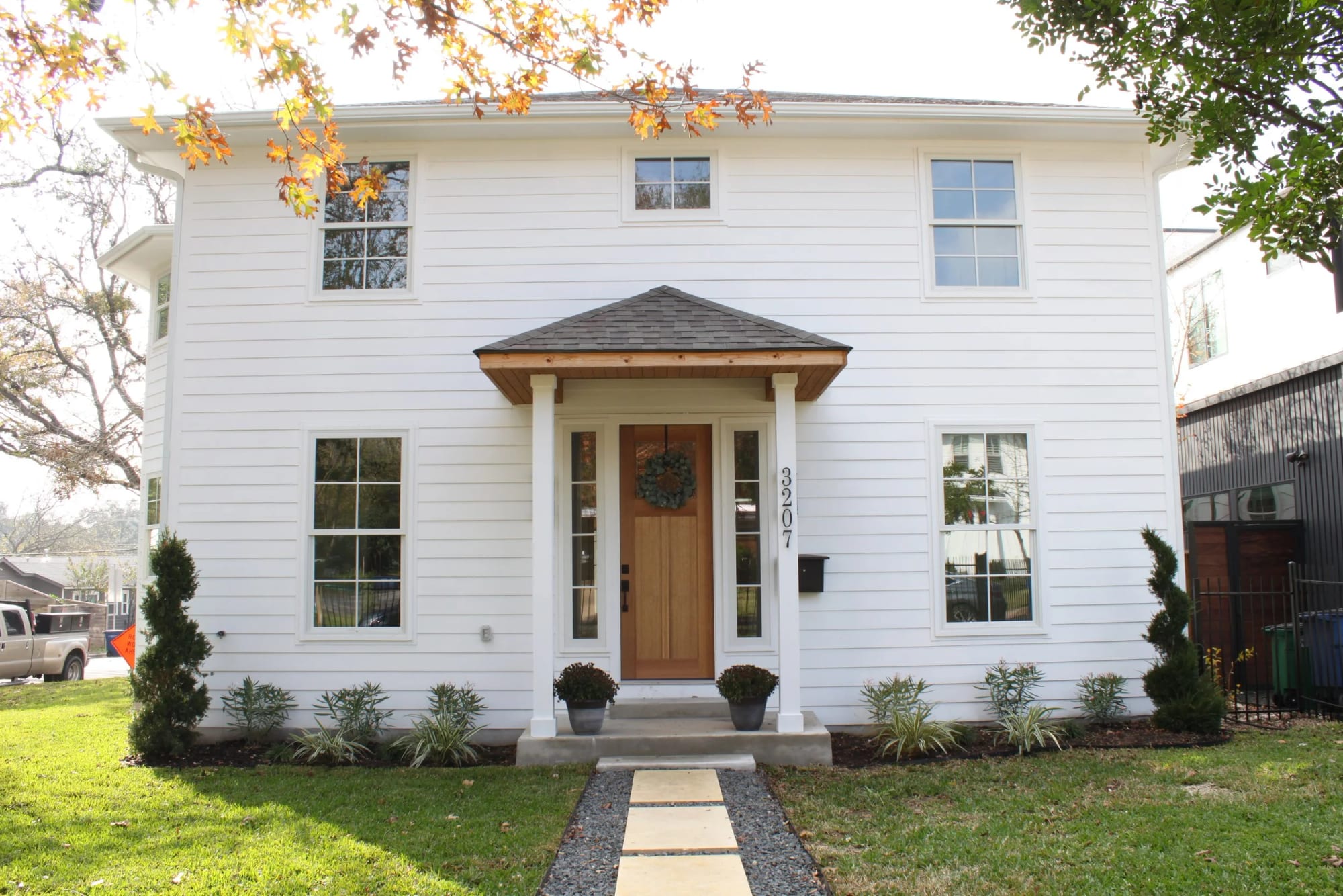 Bonnie Spec custom home exterior, Austin