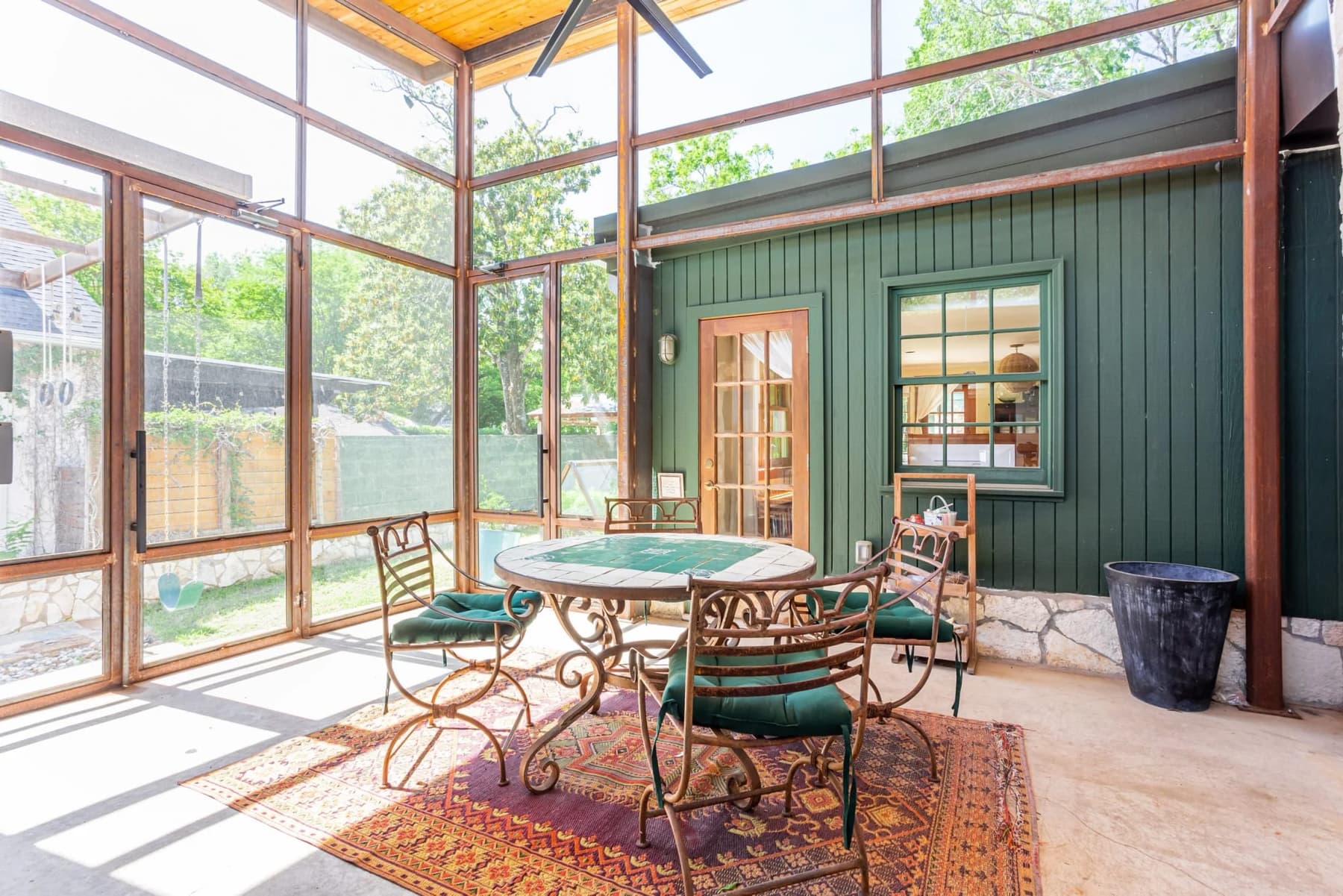 Zilker covered porch, Austin residential addition